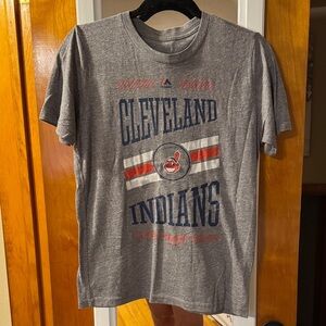 Majestic Gray Cleveland Indians Short Sleeve Tee